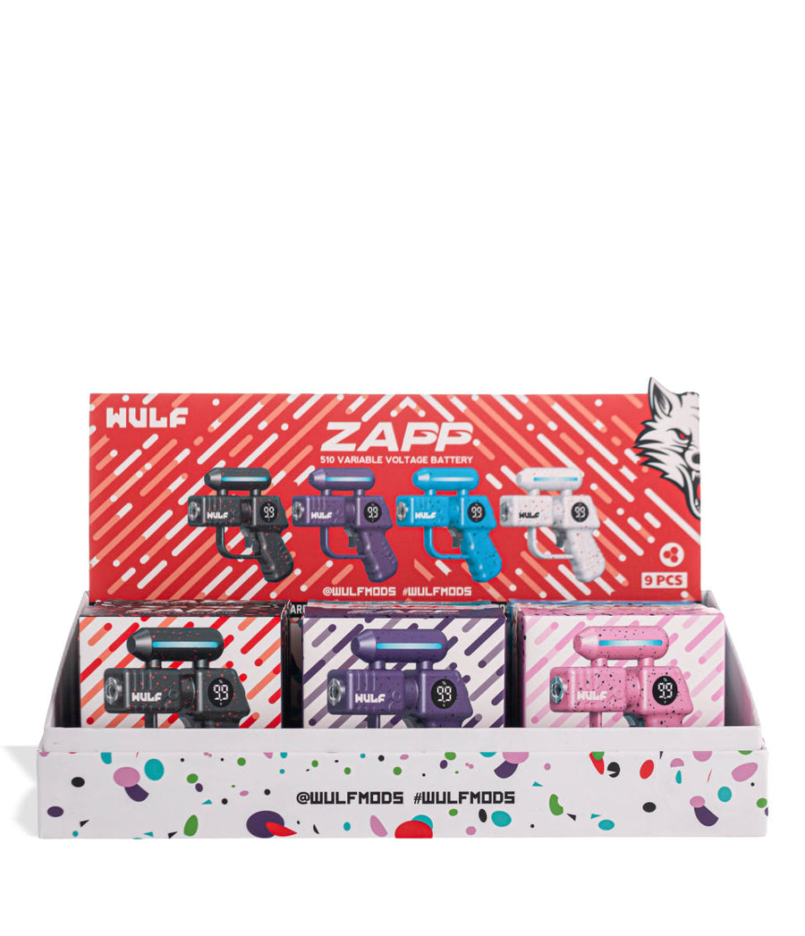 Wulf Mods Zapp Variable Voltage Battery 9pk with insert card on white background