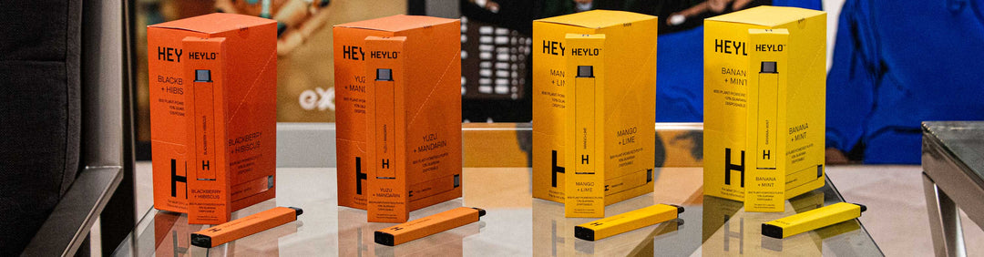 Heylo Disposables on glass table inside office lobby