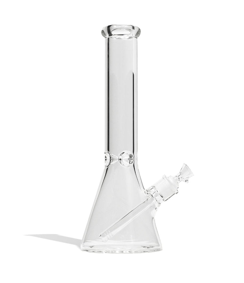 14 Inch 7mm Thick Beaker Water Pipe with 14mm Bowl Front View on White Background