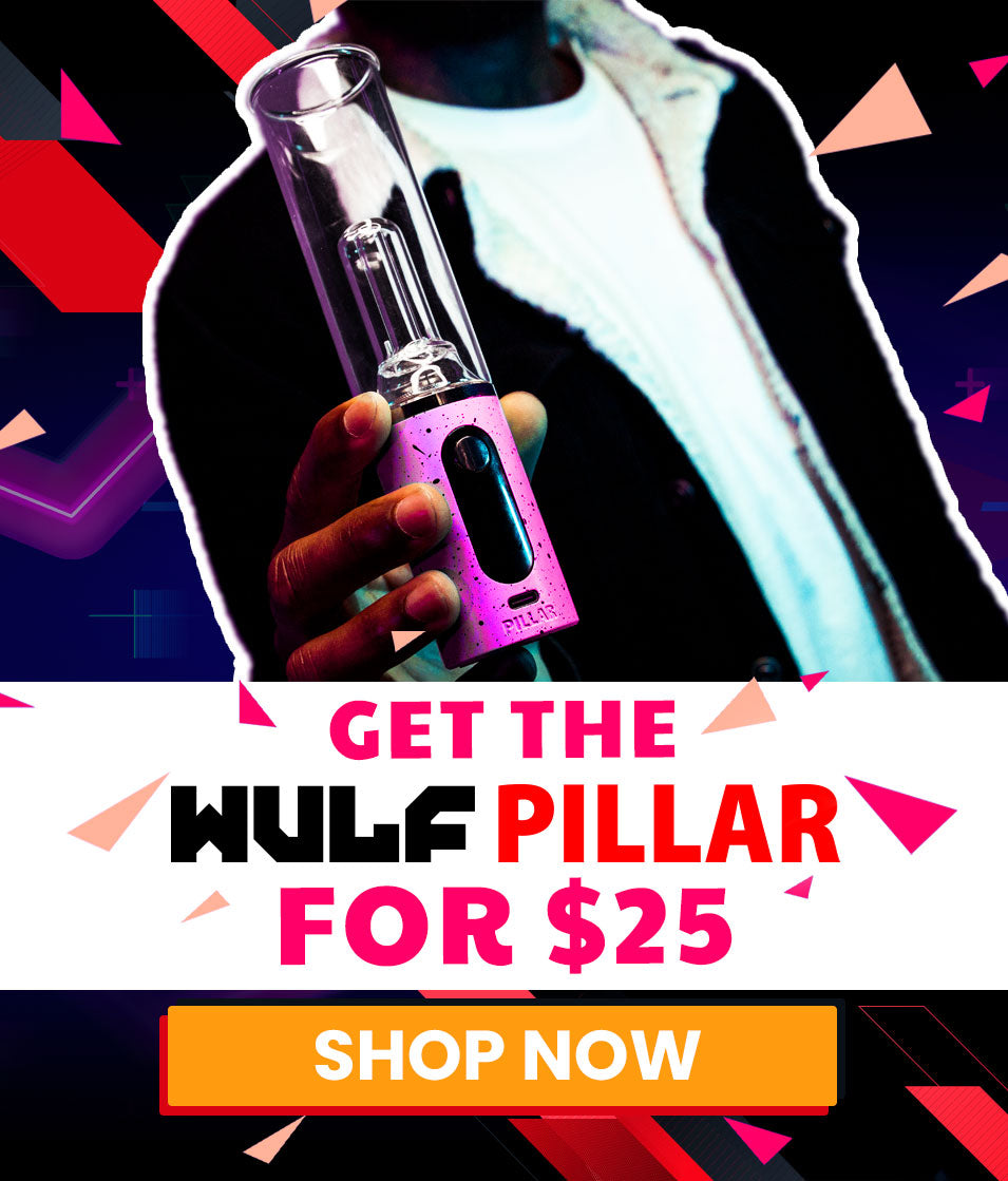 Promotional image of a product with text 'Get the Wulf Pillar for $25' and 'Shop Now' button.