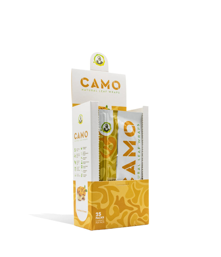 Cookies &amp; Cream Camo Natural Leaf Chamomile Wrap 25pk on white studio background