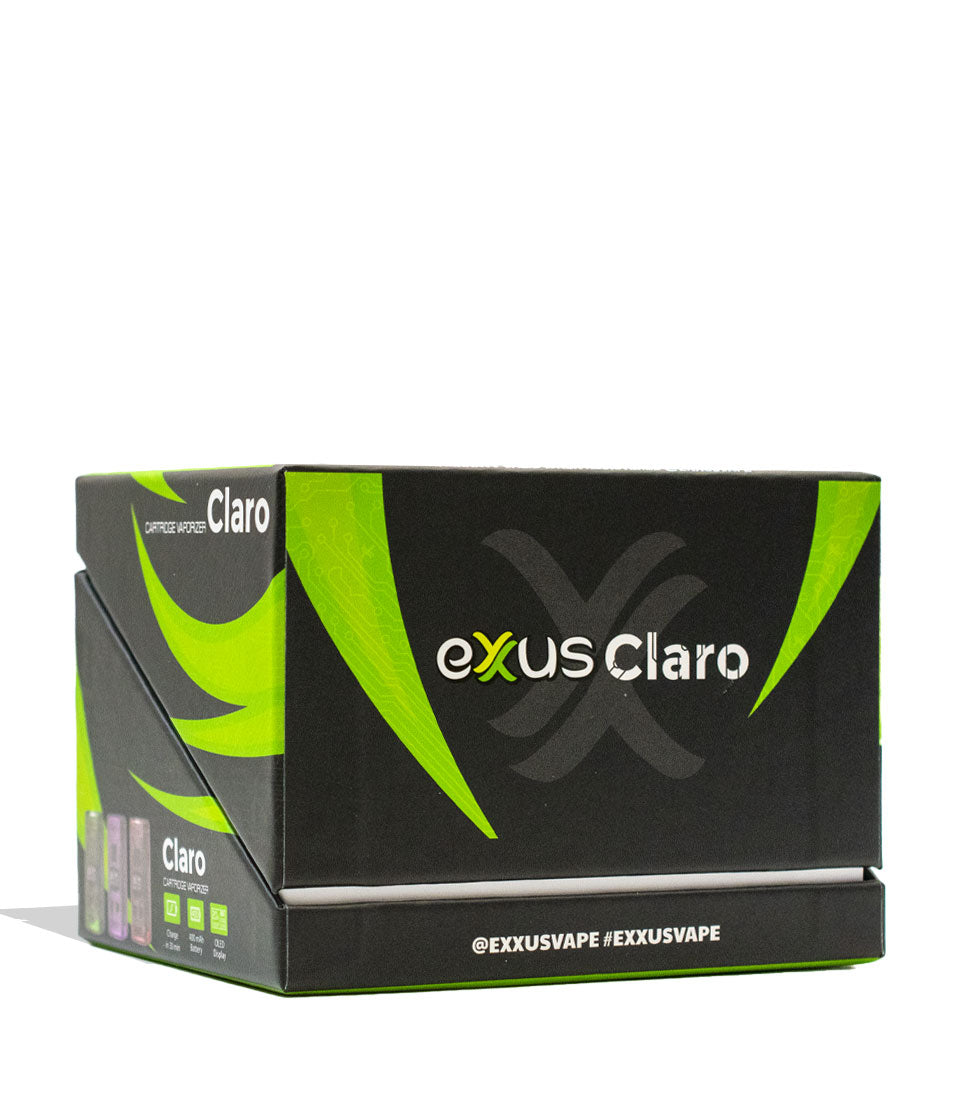 Exxus Vape Claro Cartridge Vaporizer 12pk Box Side View on White Background
