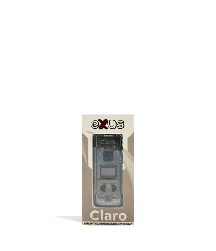 Clear Exxus Vape Claro Cartridge Vaporizer 12pk Packaging Front View on White Background