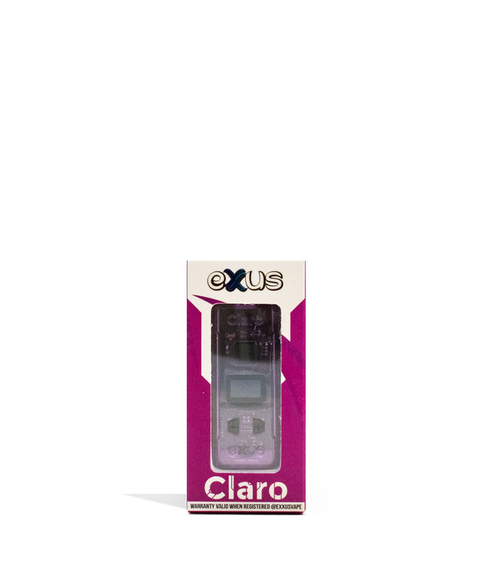 Purple Exxus Vape Claro Cartridge Vaporizer 12pk Packaging Front View on White Background