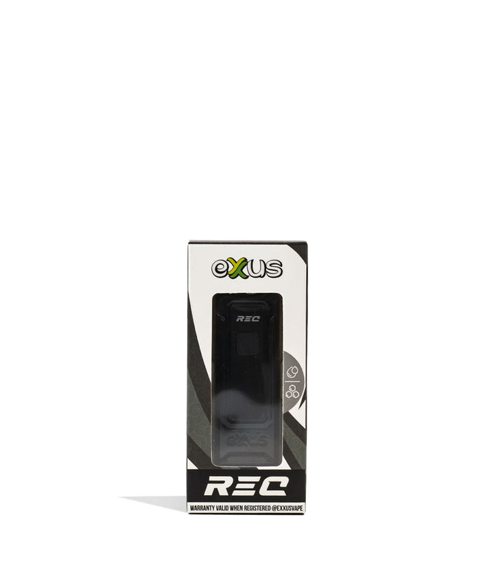 Black Exxus Vape REC Cartridge Vaporizer 12pk Packaging Front View on White Background