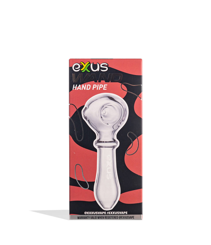 Clear Exxus Vape Wand Hand Pipe 12pk Packaging Front View on White Background