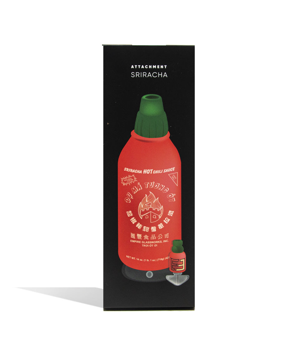 Sriracha Empire Glassworks Puffco Peak Glass Attachment Packaging on white background