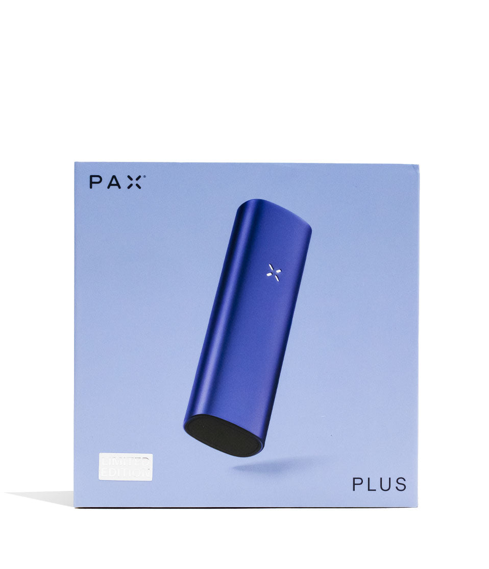 Periwinkle JGoldcrown x PAX Plus Dry Herb and Concentrate Vaporizer Packaging Front View on White Background