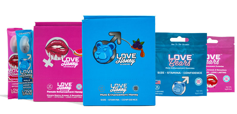 Love Bears products standing on white background