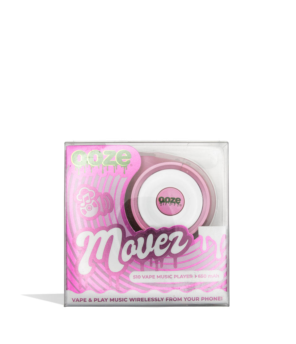 Ice Pink Ooze Moves 510 Thread Battery and Wireless Speaker Packaging View on White Background
