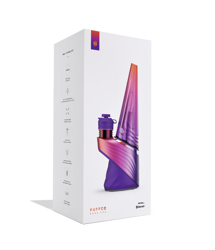 Puffco Peak Pro Limited Edition Plasma retail box, three-quarter view