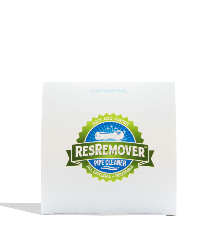 A white square box for ResRemover Pipe Cleaner, featuring a green and blue circular logo on the front, set against a plain white background with a soft shadow.
