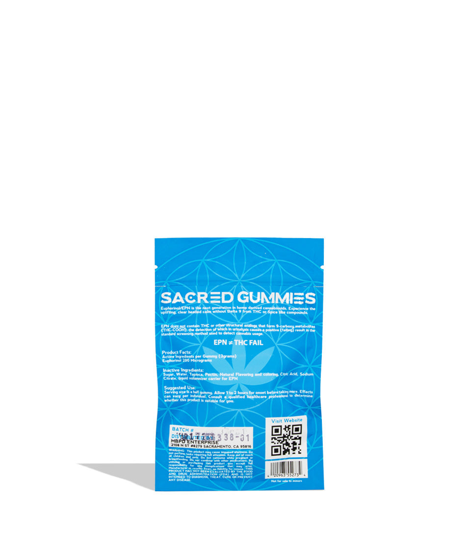 The back of a blue resealable pouch labeled &