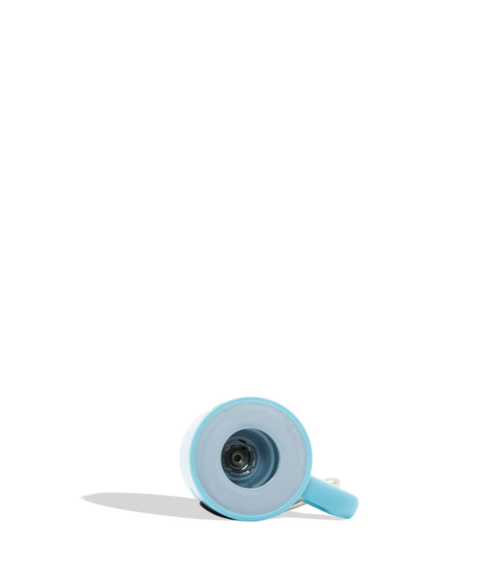 A light blue circular product component with a small handle and dark center, photographed on a clean white background with a soft shadow.