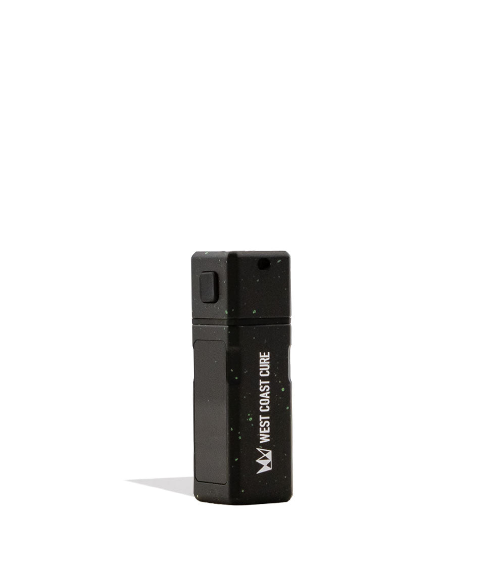 Black Green Spatter West Coast Cure Grid Variable Voltage Battery 12pk Side View on White Background
