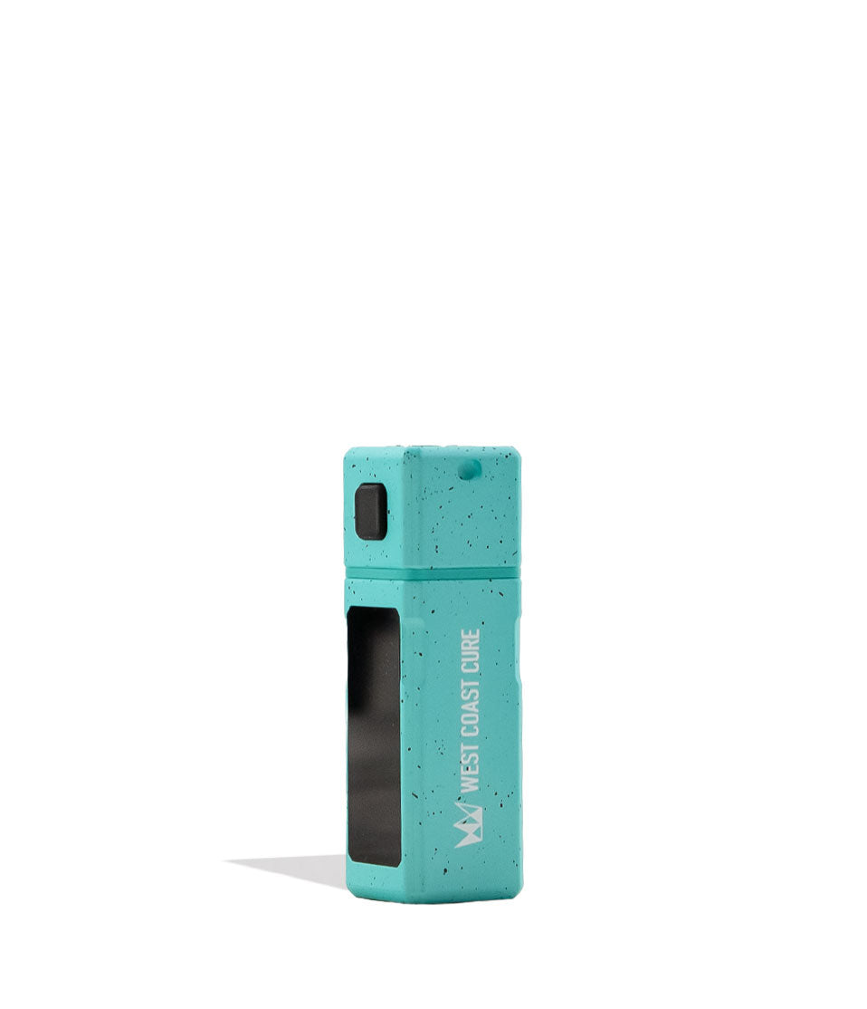 Teal Black Spatter West Coast Cure Grid Variable Voltage Battery 12pk Side View on White Background