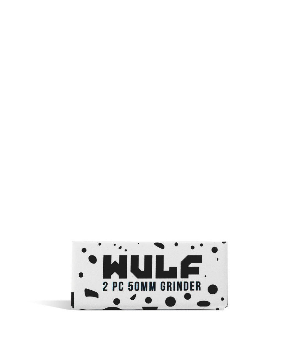 White Black Wulf Mods 2pc 50mm Spatter Grinder box on white background