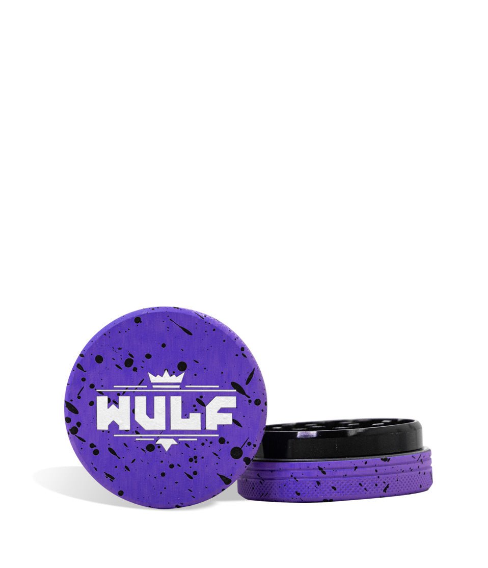 Purple Black Wulf Mods 2pc 50mm Spatter Grinder on white background