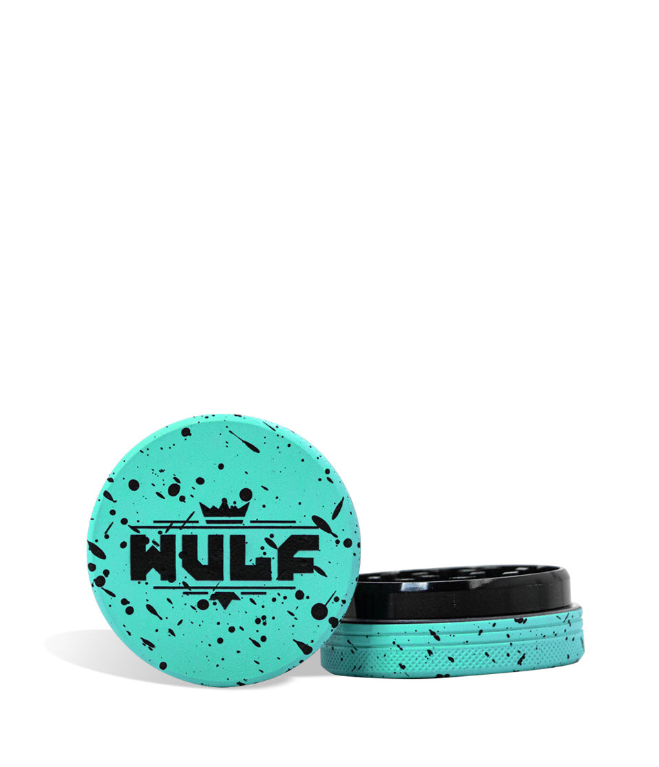 Teal Black Wulf Mods 2pc 50mm Spatter Grinder on white background