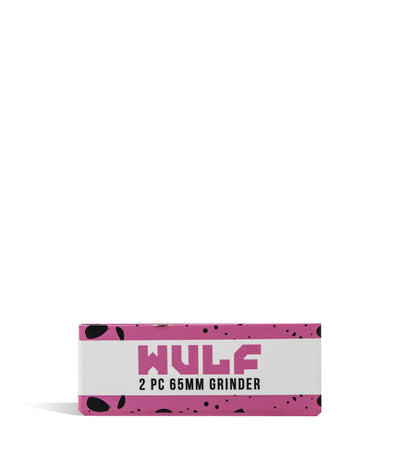 Pink and Black Wulf Mods 2pc 65mm Spatter Grinder box on white background
