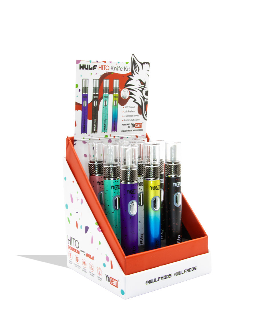 Retail display of WULF MODS Hito Knife Kit 9pk quarter/angled view on a white background