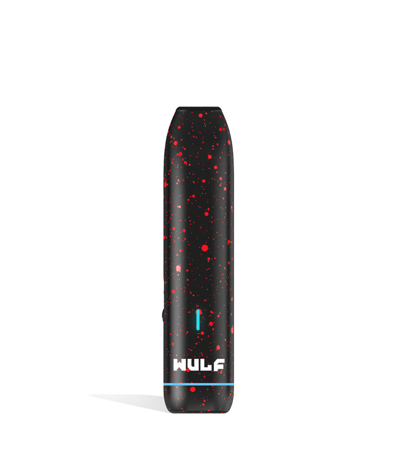 Black Red Spatter Wulf Mods LX Slim Portable Dry Herb Vaporizer on white background
