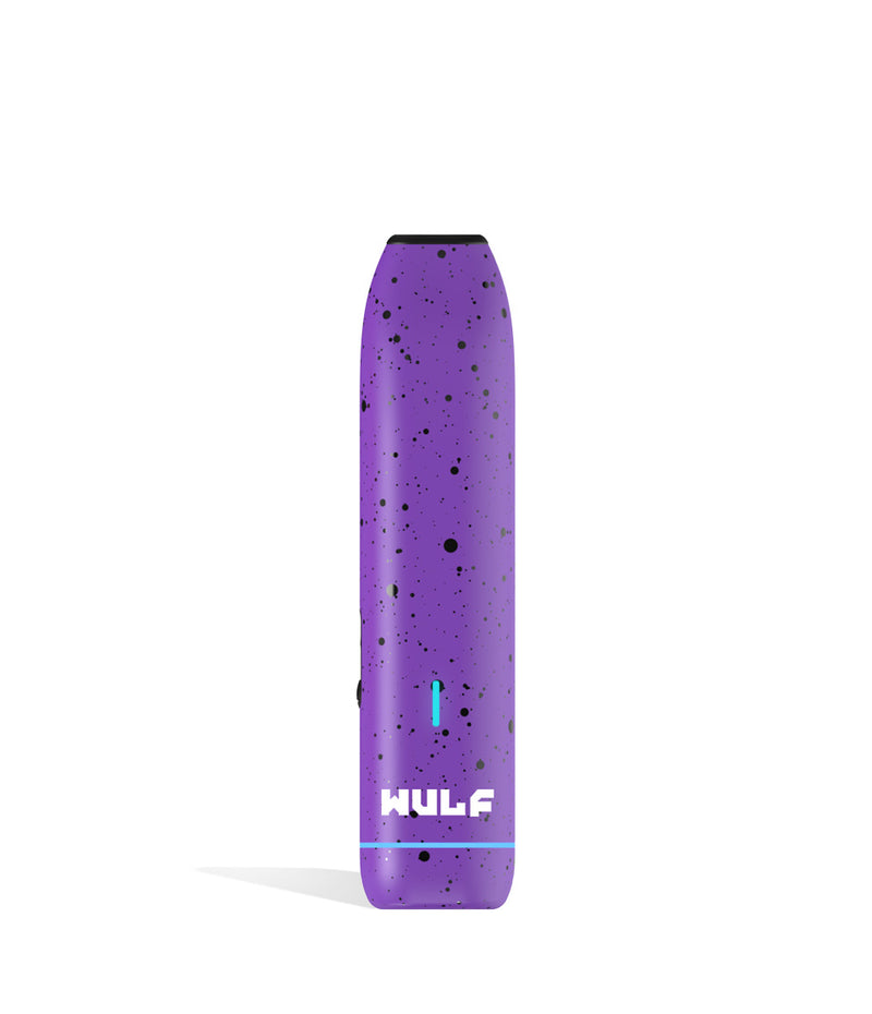 Purple Black Spatter Wulf Mods LX Slim Portable Dry Herb Vaporizer on white background