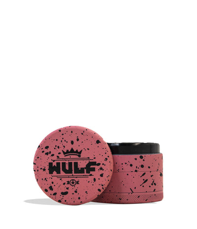 Pink Black Spatter Wulf Mods 4pc 50mm Spatter Grinder Front View on White Background