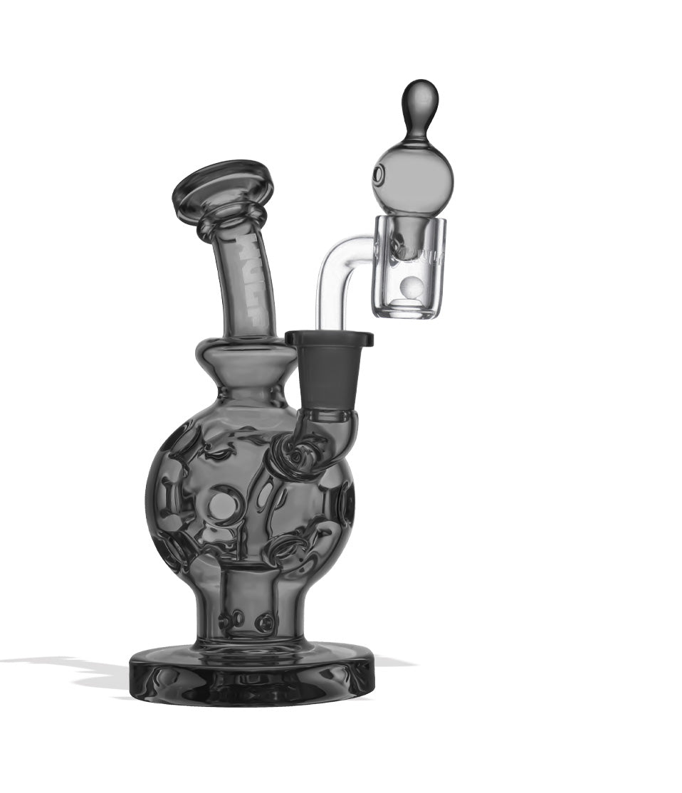 Smoke Wulf Mods Atom 14mm Dab Rig with Quartz Banger Front View on White Background