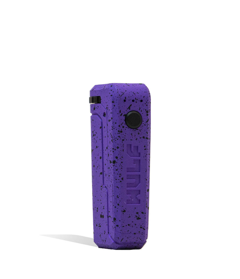 Purple Black Spatter Wulf Mods UNI Max Concentrate Kit Vaporizer Front View on White Background