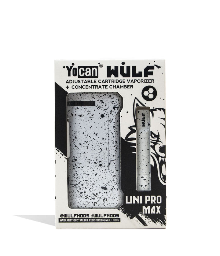 White Black Spatter Wulf Mods UNI Pro Max Concentrate Kit Packaging Front View on White Background