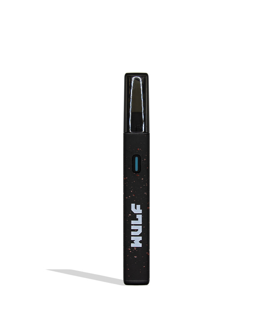 Wulf Slyce hot knife black red spatter on a white background