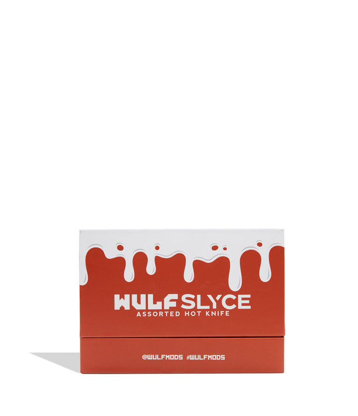 Wulf Slyce hot knife kit 12pk display front view unopened with top still on, on a white background