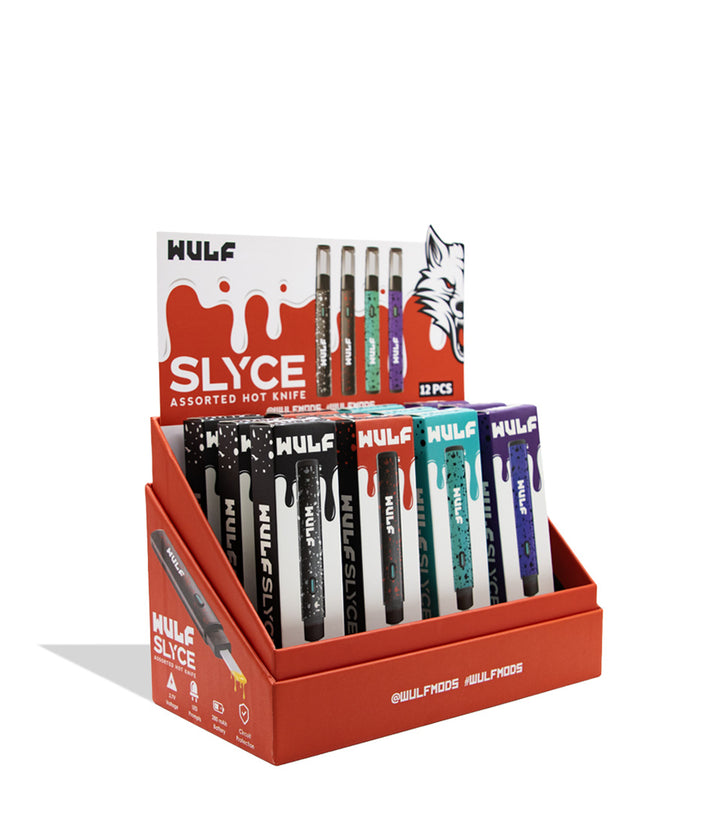 Wulf Slyce hot knife kit 12pk display quarter view on a white background