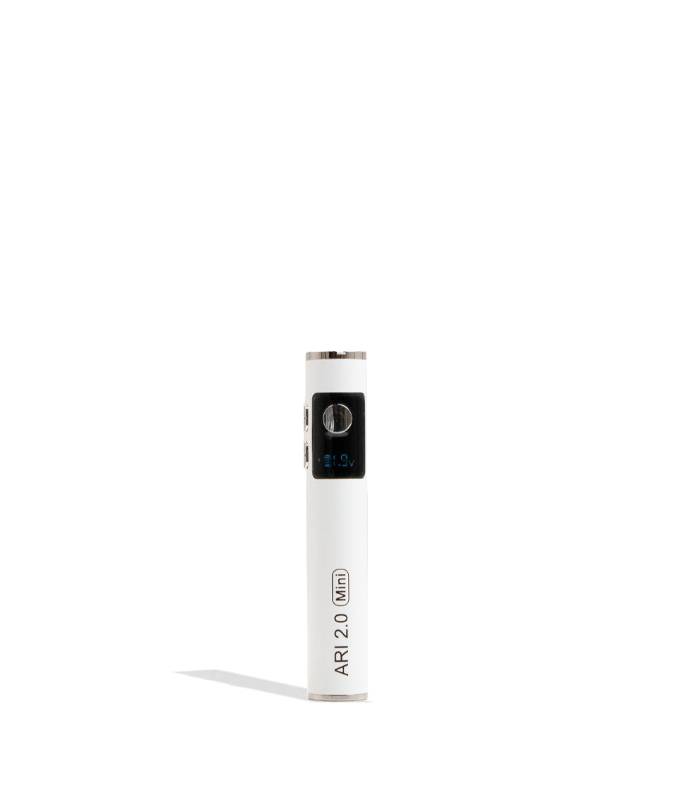 White Yocan Ari Mini 2.0 Variable Voltage Battery 15pk Front View on White Background