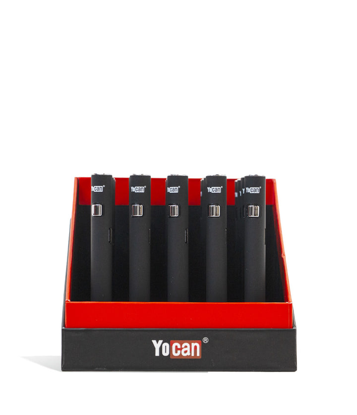 Black Yocan ARI SLIM 350mah Cartridge Battery 20pk on white background