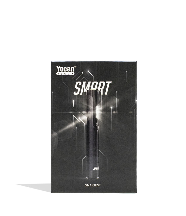 Black Yocan Black Smart Cartridge Vaporizer Packaging Front View on White Background