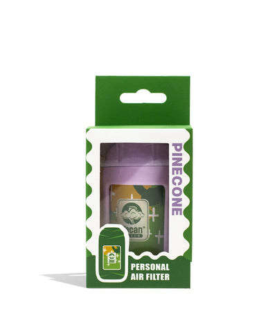 Purple Yocan Green Series Pinecone Personal Air Filter Packaging Front View on White Background