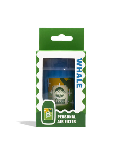 Blue Yocan Green Series Whale Personal Air Filter Packaging Front View on White Background