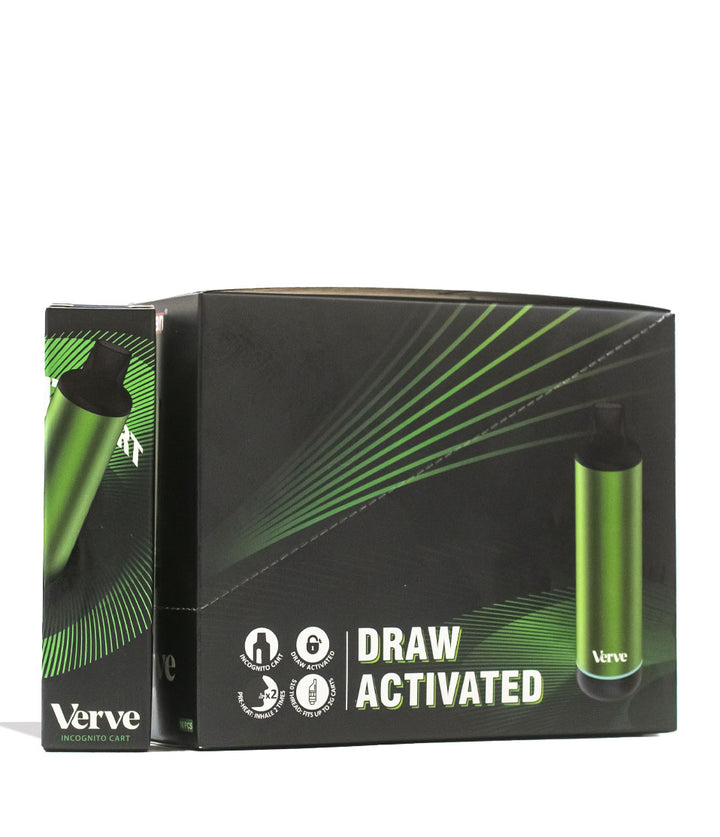 Green Yocan Verve Cartridge Vaporizer Packaging Front View on White Background