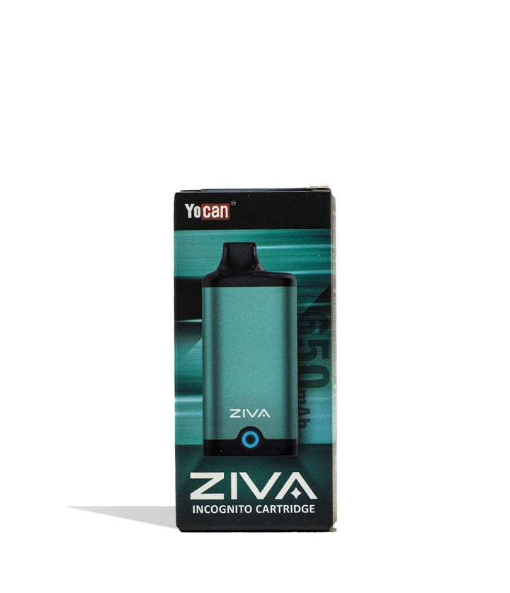 Light Green Yocan ZIVA Smart Cartridge Vaporizer 10pk Packaging Single Front View on White Background