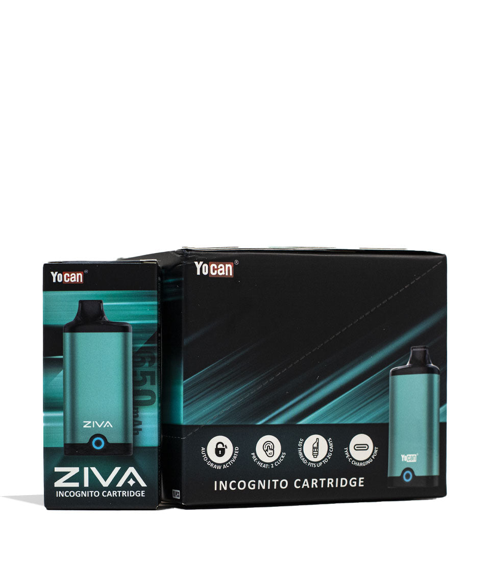 Light Green Yocan ZIVA Smart Cartridge Vaporizer 10pk Front View on White Background