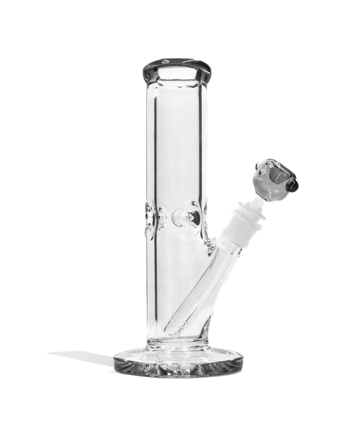 Grey 10 Inch 9mm Thick Straight Water Pipe with Ice Pinch on white background