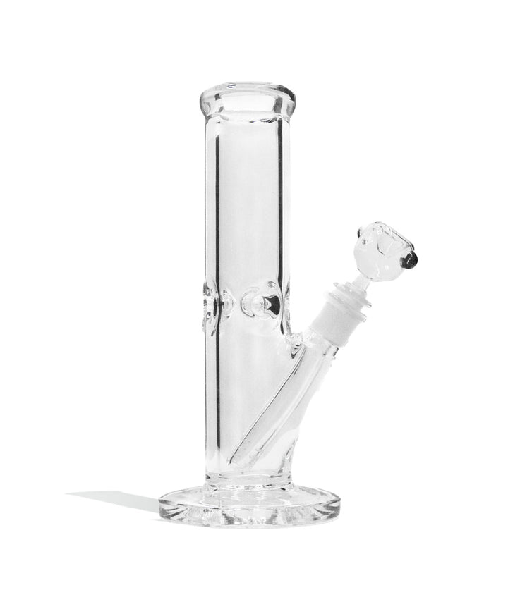 White 10 Inch 9mm Thick Straight Water Pipe with Ice Pinch on white background