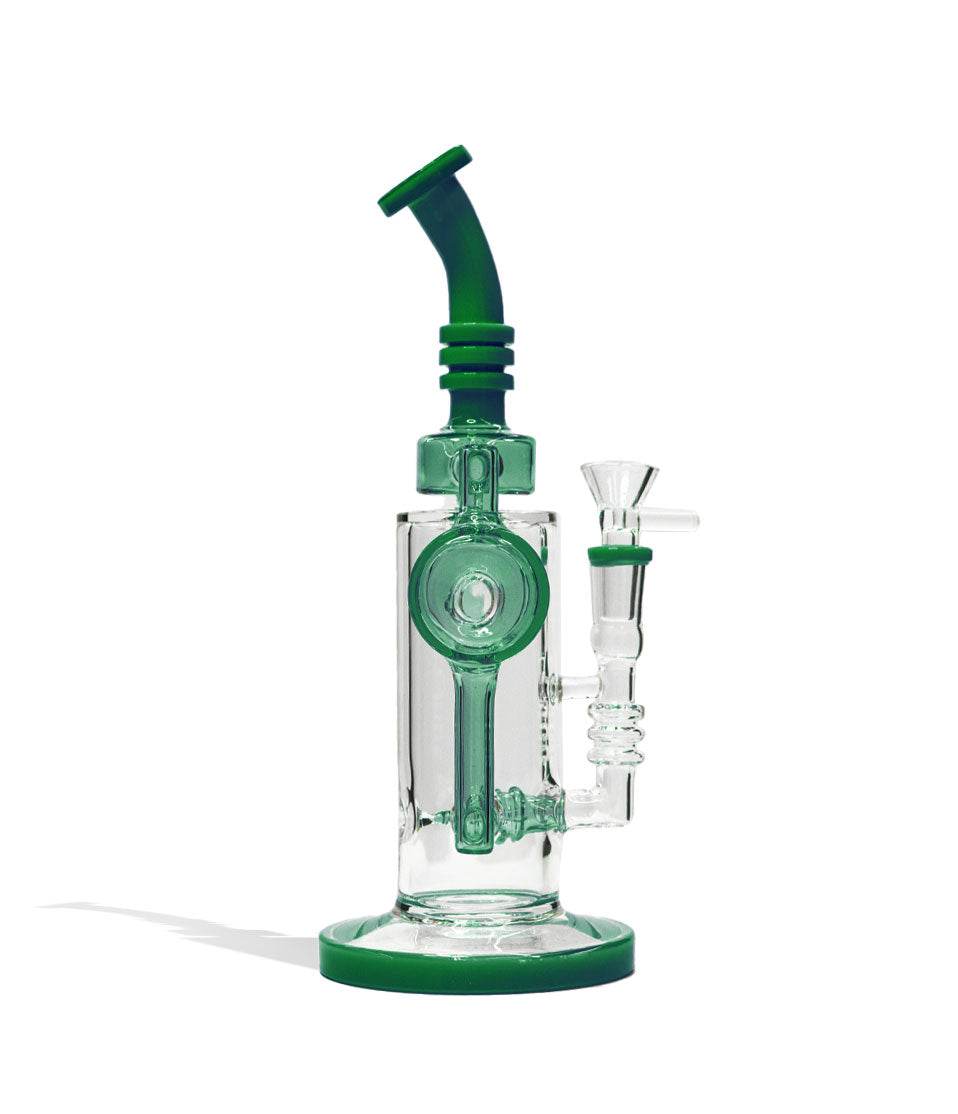 Green 10 inch Milky Colored Recycler with 14mm Bowl on white background