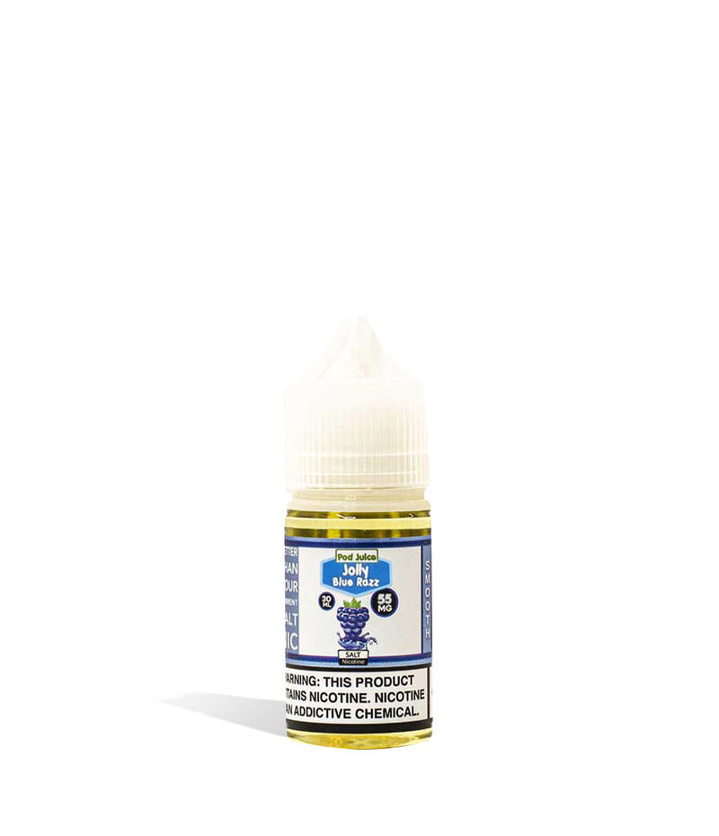 Jolly Blue Razz Pod Juice Salt Nicotine 30ML 55MG on white background