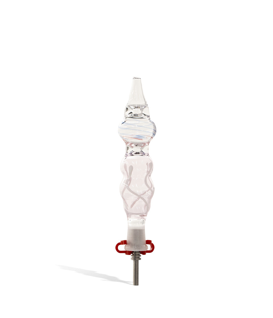 Pink 10mm Titanium Tipped Nectar Straw with Clip on white background