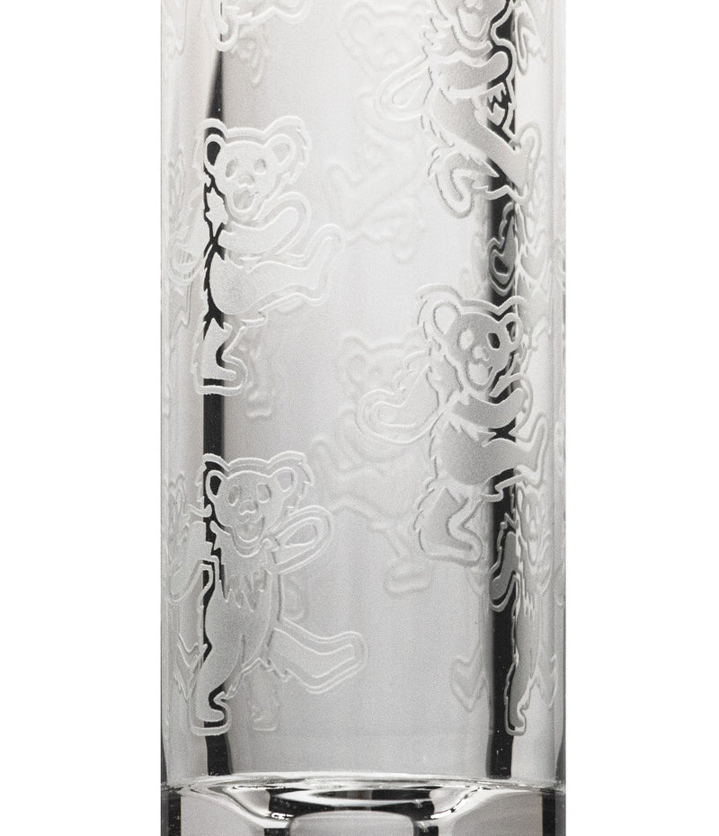15 Inch Etched Water Pipe with Extra Thick Base Neck View on White Background