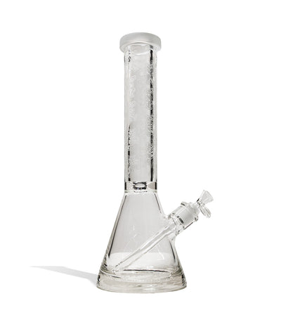 15 Inch Etched Water Pipe with Extra Thick Base Front View on White Background