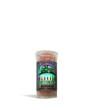 Organabus 250mg Tropical Flavor D8 Vegan | Organic Soft Chew Gummies on white background